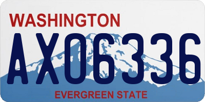 WA license plate AXO6336