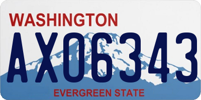WA license plate AXO6343