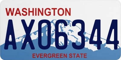 WA license plate AXO6344