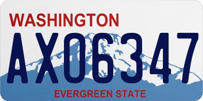 WA license plate AXO6347