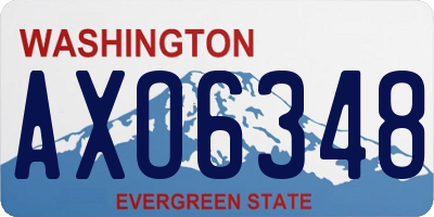 WA license plate AXO6348