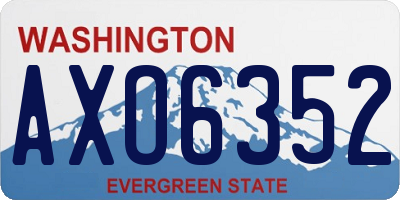 WA license plate AXO6352