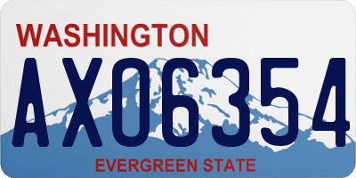 WA license plate AXO6354