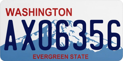 WA license plate AXO6356