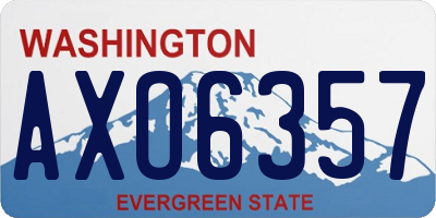 WA license plate AXO6357