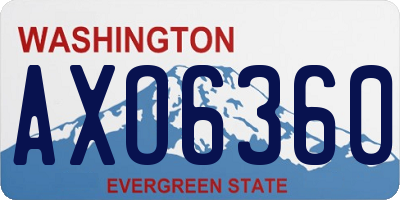 WA license plate AXO6360