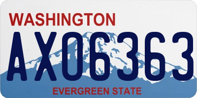 WA license plate AXO6363