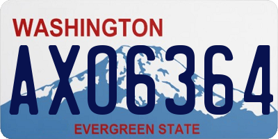 WA license plate AXO6364