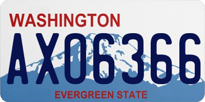 WA license plate AXO6366