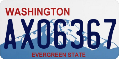 WA license plate AXO6367