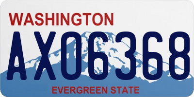 WA license plate AXO6368