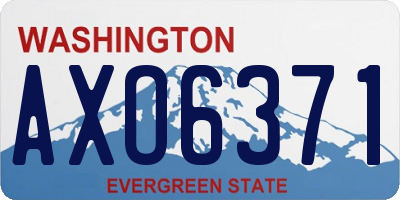 WA license plate AXO6371