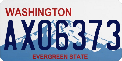 WA license plate AXO6373