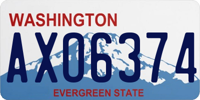 WA license plate AXO6374