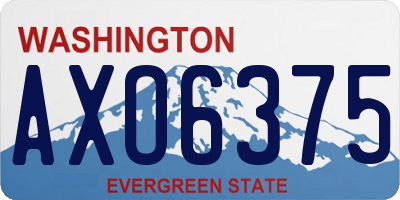 WA license plate AXO6375