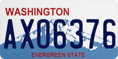 WA license plate AXO6376