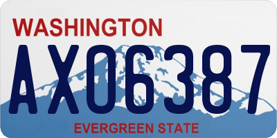 WA license plate AXO6387
