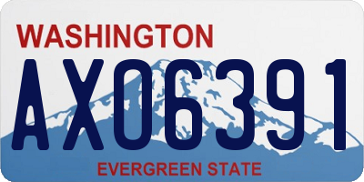 WA license plate AXO6391