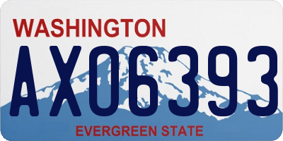 WA license plate AXO6393
