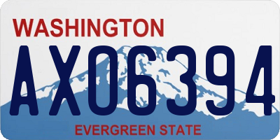 WA license plate AXO6394