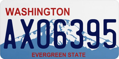 WA license plate AXO6395