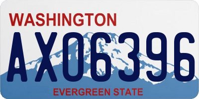 WA license plate AXO6396