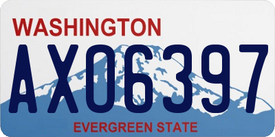 WA license plate AXO6397