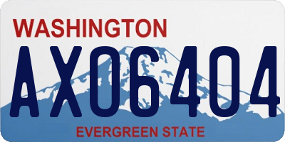 WA license plate AXO6404