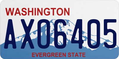 WA license plate AXO6405