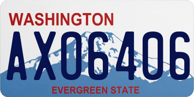 WA license plate AXO6406