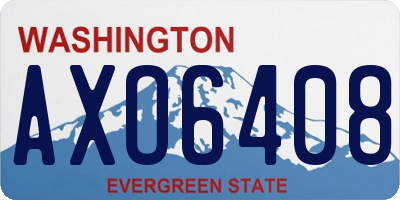 WA license plate AXO6408