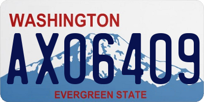 WA license plate AXO6409
