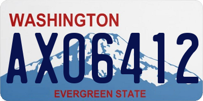 WA license plate AXO6412