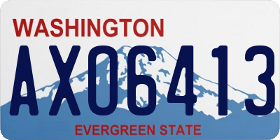 WA license plate AXO6413