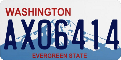 WA license plate AXO6414