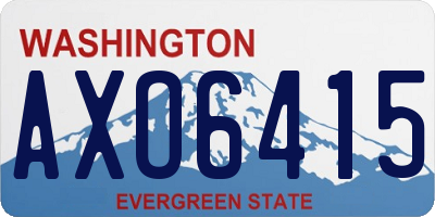 WA license plate AXO6415