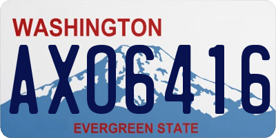 WA license plate AXO6416
