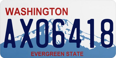 WA license plate AXO6418
