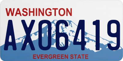 WA license plate AXO6419