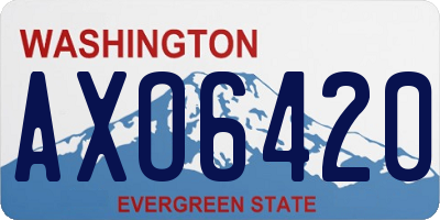 WA license plate AXO6420