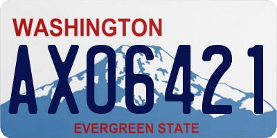 WA license plate AXO6421