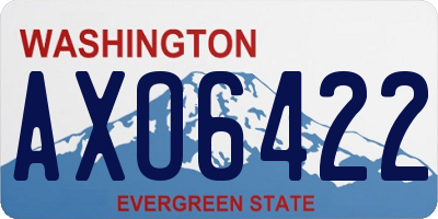 WA license plate AXO6422