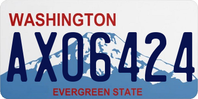 WA license plate AXO6424