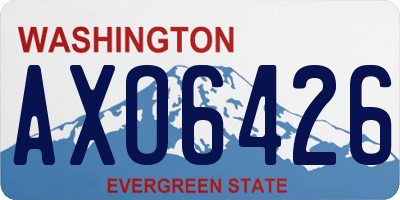 WA license plate AXO6426