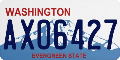 WA license plate AXO6427