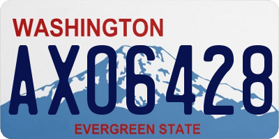 WA license plate AXO6428