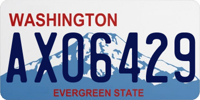 WA license plate AXO6429