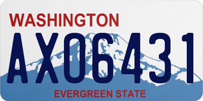 WA license plate AXO6431
