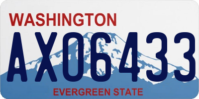 WA license plate AXO6433