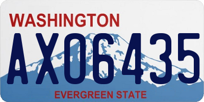 WA license plate AXO6435